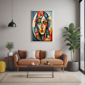 Modernes kubistisches Portrait Geometrisches Wall  Poster