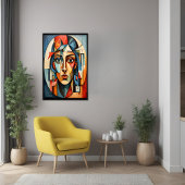 Modernes kubistisches Portrait Geometrisches Wall  Poster