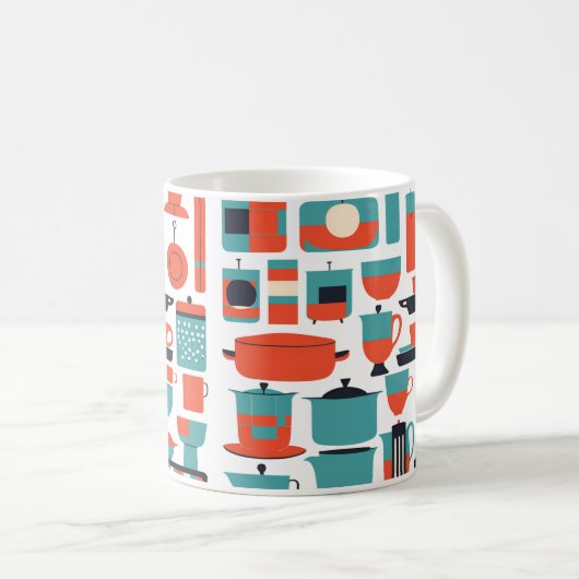 Modernes Küchendesign Mitte des Jahrhunderts Kaffeetasse (VorderseiteRechts)