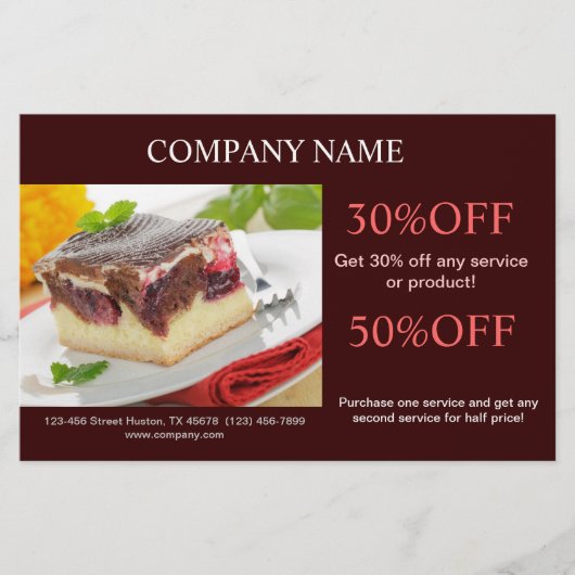 Modernes Kuchengebäck Flyer (Vorne)