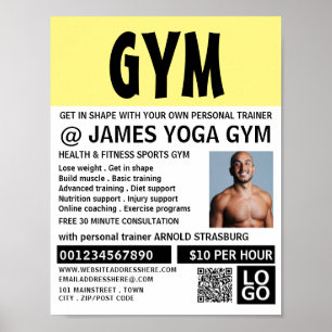 Modernes Kühl, Personal Trainer, Gymnastikwerbung Poster