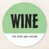 Modernes Kühl-, Wein- und Bar Runder Pappuntersetzer (Vorderseite)