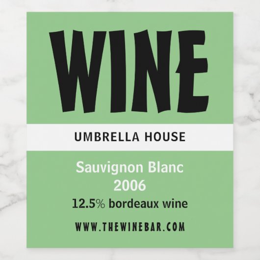 Modernes Kühl-, Wein- und Bar Weinetikett (Einzelnes Label)