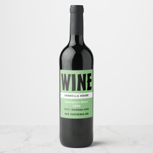 Modernes Kühl-, Wein- und Bar Weinetikett (Vorderseite)