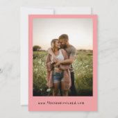 Modernes, kühne Herz-Bow-Foto-Hochzeit retten das Einladung (Rückseite)