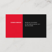 Modernes, kühne Rot Schwarz-weiß Minimal Beruflich Visitenkarte (Rückseite)