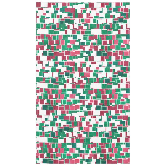 Modernes, kühne Rot und Grün Weihnachten Mondrian Tischdecke (Vorderseite)