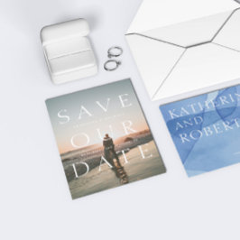 Modernes, kühne Typografie-Foto Save the Date Ankündigung