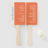 Modernes, kühne Typografie-Hochzeitsprogramm Fächer (Vorne und Hinten)