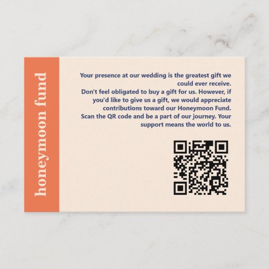 Modernes, kühne Typografie Wedding Honeymoon Fund Begleitkarte (Vorderseite)