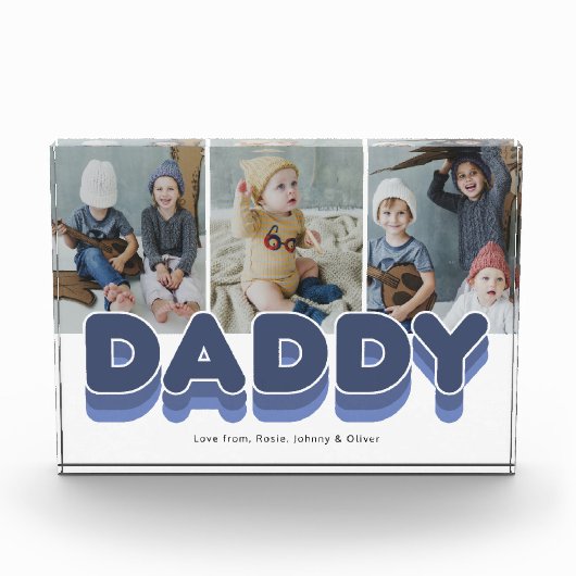 Modernes kühnes Daddy Foto Block (Vorderseite)