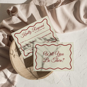 Modernes, kühnes Elfenbein Retro Funky Einzigartig RSVP Karte