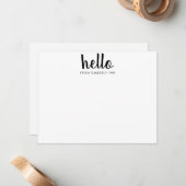 Modernes kühnes HELLO-Skript mit Namen Typografie Mitteilungskarte (Vorderseite/Rückseite Beispiel)