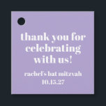 Modernes kühnes Lila Bat Mitzvah Custom Vielen Dan Geschenkanhänger<br><div class="desc">Personalisierte kühne Typografie Lavender Lila Modern Danke für Tags</div>