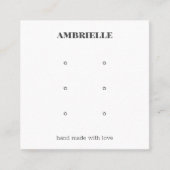 Modernes, kühnes Schmuckstück 3 Gestüt Earring Dis Quadratische Visitenkarte (Vorderseite)