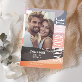 Modernes, kühnes und Edgy Wedding retten das Datum Einladung