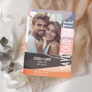 Modernes, kühnes und Edgy Wedding retten das Datum Einladung