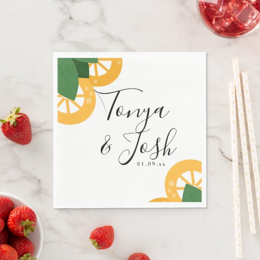 Modernes, kühnes Zitronensemble Serviette (Beispiel)