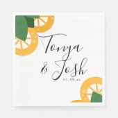 Modernes, kühnes Zitronensemble Serviette (Vorderseite)