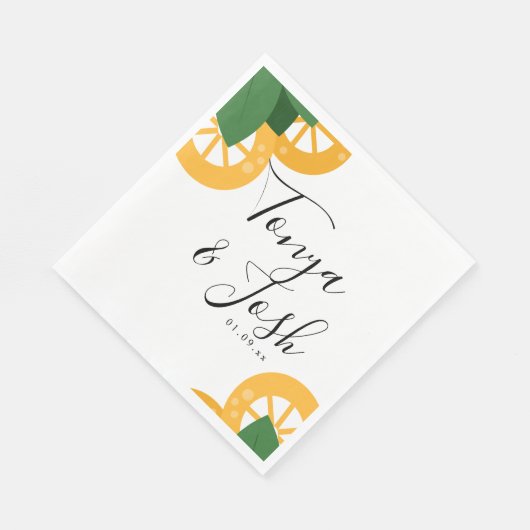 Modernes, kühnes Zitronensemble Serviette (Ecke)