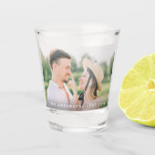 Modernes, kundenspezifisches Foto, frisch verheira Schnapsglas (Vorderseite)