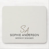 Modernes, kundenspezifisches Monogramm Berufliches Mousepad (Vorne)