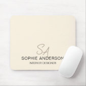 Modernes, kundenspezifisches Monogramm-Creme-Beruf Mousepad (Mit Mouse)