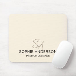 Modernes, kundenspezifisches Monogramm-Creme-Beruf Mousepad