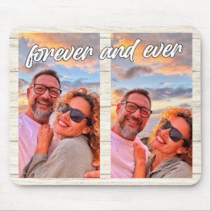 Modernes, kundenspezifisches Monogramm mit 2 Foto  Mousepad