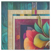 Modernes Kunstchater Quilly Floral Panel Stoff (Nahaufnahme)