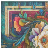 Modernes Kunstchater Quilly Floral Panel Stoff (Muster)