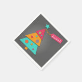 Modernes Kunsthandwerk leuchtend bunter Weihnachts Serviette (Ecke)