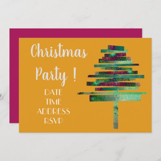 Modernes Kunsthandwerk Weihnachtsbaum Weihnachten  Einladung (Vorne/Hinten)