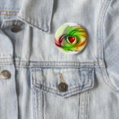 Modernes Kunstherz, schicke Liebe Mustergeschenke  Button (Beispiel)