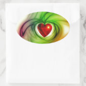 Modernes Kunstherz, schicke Liebe Mustergeschenke Ovaler Aufkleber (Tasche)