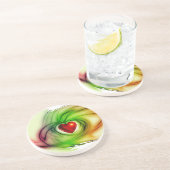 Modernes Kunstherz, schicke Liebe Mustergeschenke Sandstein Untersetzer (Seite)