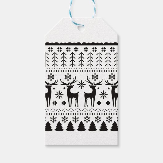 Modernes Kunsthistorisches Rentier Geschenkanhänger (Vorderseite)