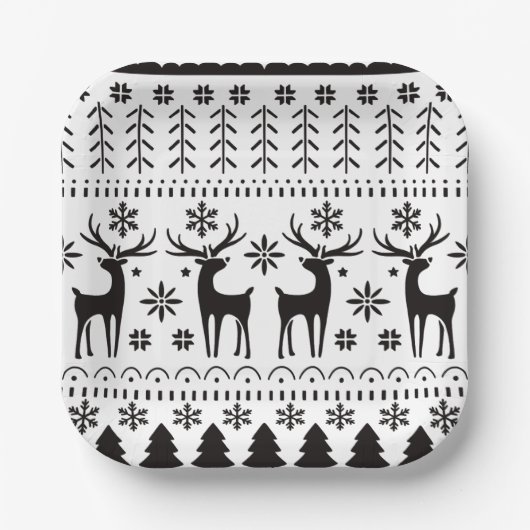 Modernes Kunsthistorisches Rentier Pappteller (Vorderseite)