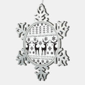Modernes Kunsthistorisches Rentier Schneeflocken Zinn-Ornament (Rechts)