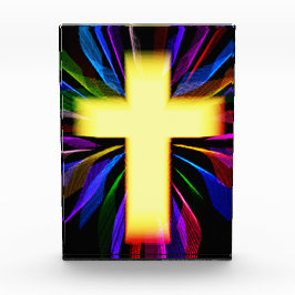 Modernes Kunstkreuz Fotoblock