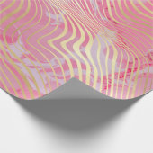 Modernes, Künstlerisch rosa, goldgekröntes Streife Geschenkpapier (Ecke)