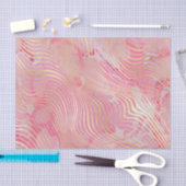 Modernes, Künstlerisch rosa, goldgekröntes Streife Seidenpapier (Handwerk)