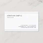 Modernes künstlerisches Minimalistisches Beruflich Visitenkarte (Rückseite)