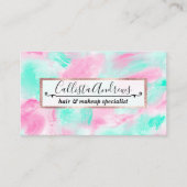 Modernes Künstlerisches Neonrosa Aquamarines Abstr Visitenkarte (Vorderseite)