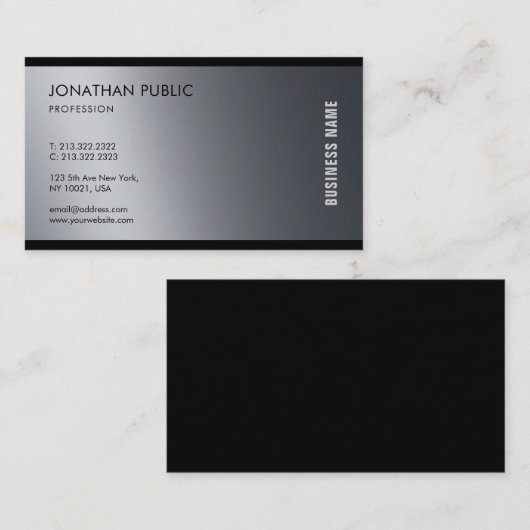 Modernes künstlerisches Schwarz-weißes Design Tren Visitenkarte (Vorne/Hinten)