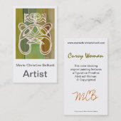 Modernes künstlerisches Unternehmergrün Abstrakt Visitenkarte (Vorne/Hinten)