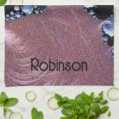 Modernes Kunstrosa Lila Geschirrtuch (Gefaltet)