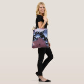 Modernes Kunstrosa Lila Tasche (Am Model)