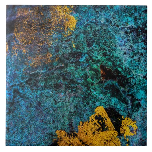 Modernes Kupfermetallic Blue Gold Fliese (Vorderseite)