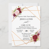 Modernes Kupferrot Rosa Burgundy Geometrie Einladung (Vorderseite)